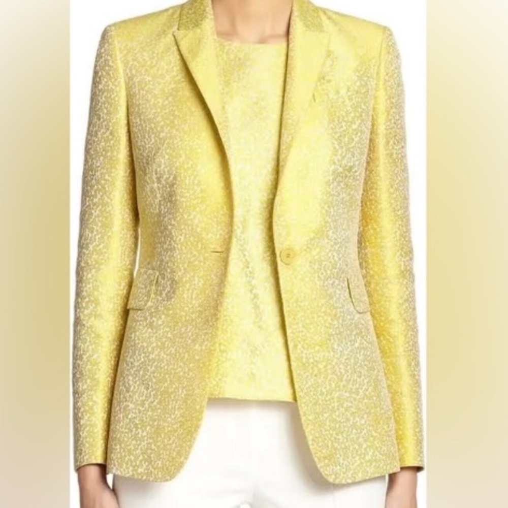 Akris Punto Yellow Jacquard Blazer size 4